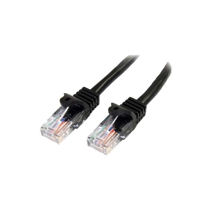 StarTech.com 0.5m Black Cat5e Patch Cable with Snagless RJ45 Connectors - Short Ethernet Cable - 0.5 m Cat 5e UTP Cable - Make F