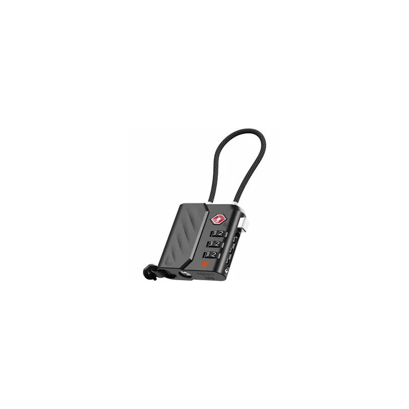 DUAL TRACKING TAG WITH TSA LOCK BLACK