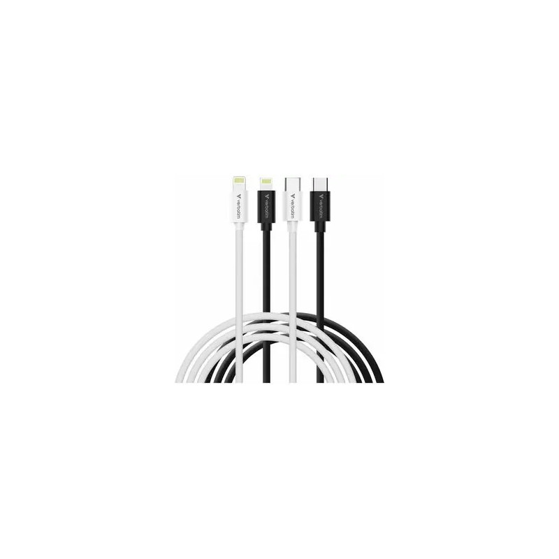 CABLE USB-C TO LIGHTNING BLACK/WHITE 2PK