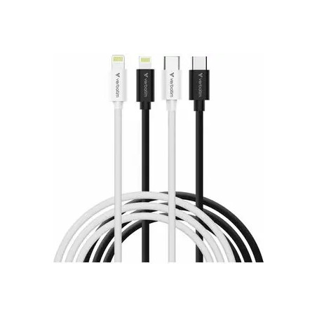 CABLE USB-C TO LIGHTNING BLACK/WHITE 2PK