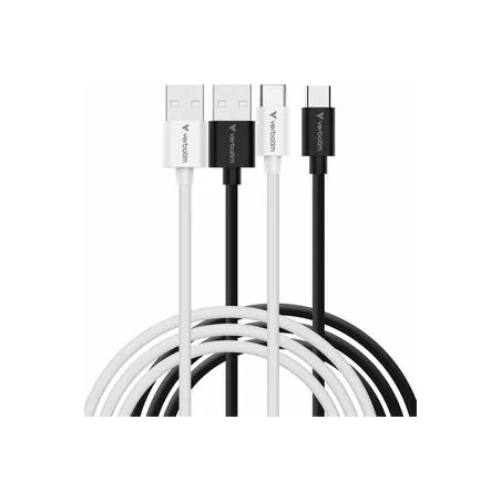 CABLE USB-C TO USB-A BLACK/WHITE 2PK