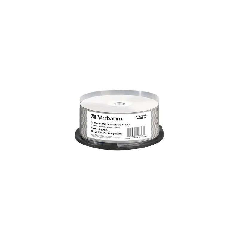 Blu-Ray 25GB 25Pk Spindle White Wide Ink
