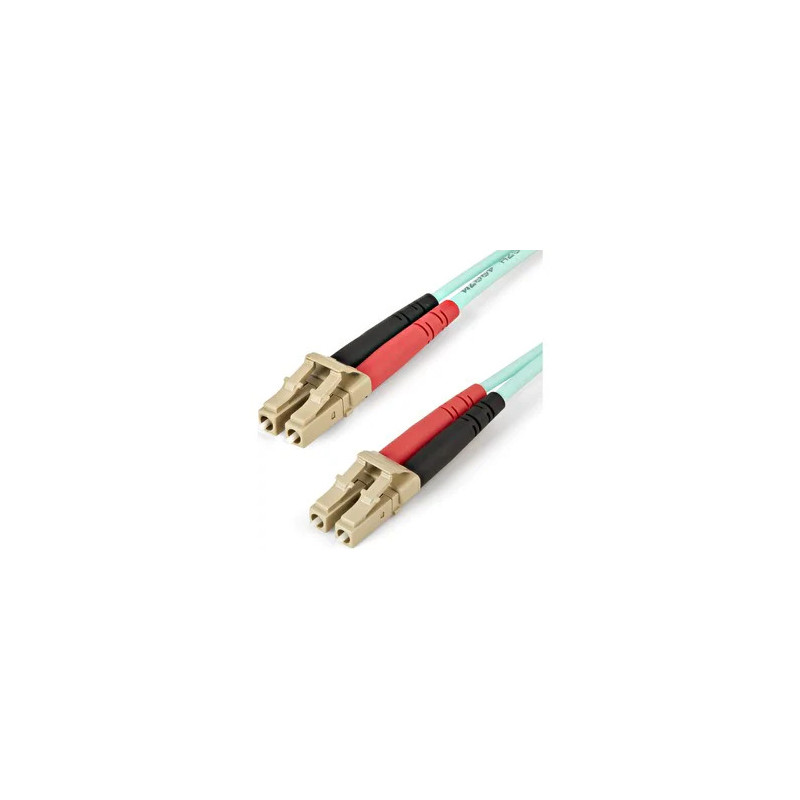 STARTECH 2M AQUA OM4 LC TO LC MULTIMODE DUPLEX FIBER OPTIC PATCH CABLE, LTW