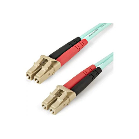 STARTECH 5M AQUA OM4 LC TO LC MULTIMODE DUPLEX FIBER OPTIC PATCH CABLE LTW