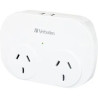DUAL USB SURGE WITH DOUBLE ADAPTOR - WHT