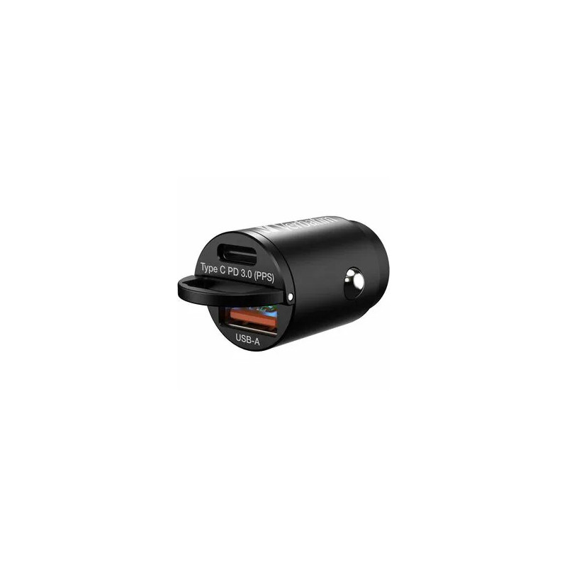 CAR CHARGER 30W 2 PORTS PD QC MINI - BK