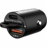 CAR CHARGER 30W 2 PORTS PD QC MINI - BK