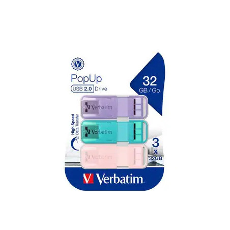 POP-UP USB 2.0 32GB TRIPLE PACK - ASSORT
