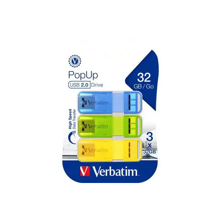 POP-UP USB 2.0 32GB TRIPLE PACK - ASSORT