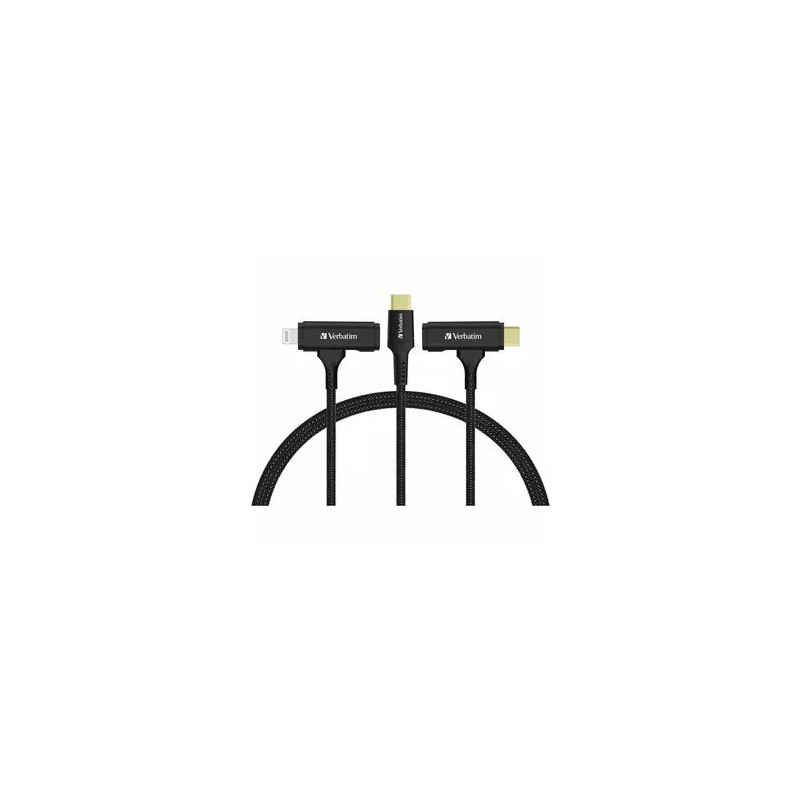 VERBATIM CABLE - 2 IN 1 120CM USB C TO C