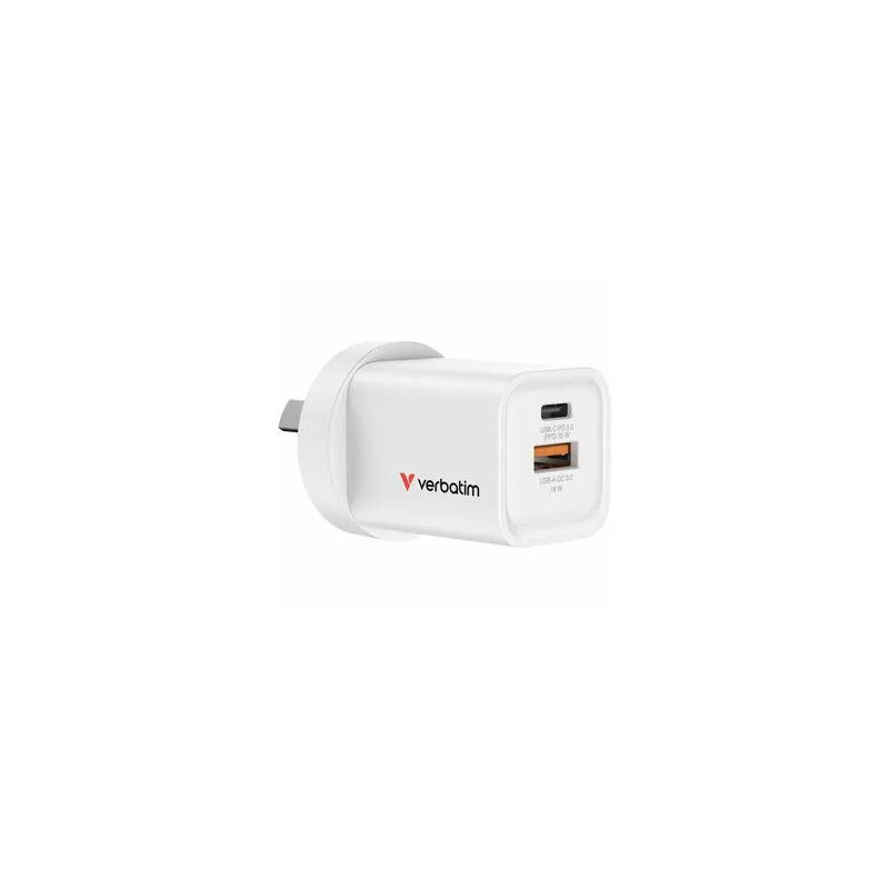 VERBATIM GAN CHARGER 2 PORT 35W USB A/C