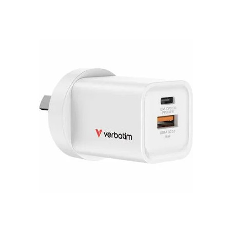 VERBATIM GAN CHARGER 2 PORT 35W USB A/C