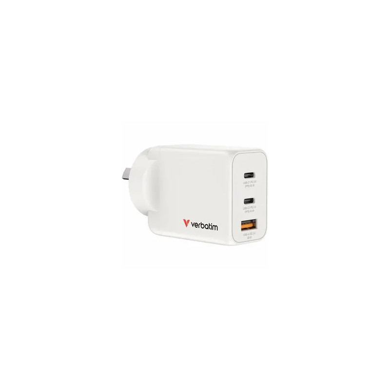 VERBATIM GAN CHARGER 3 PORT 65W USB A/C