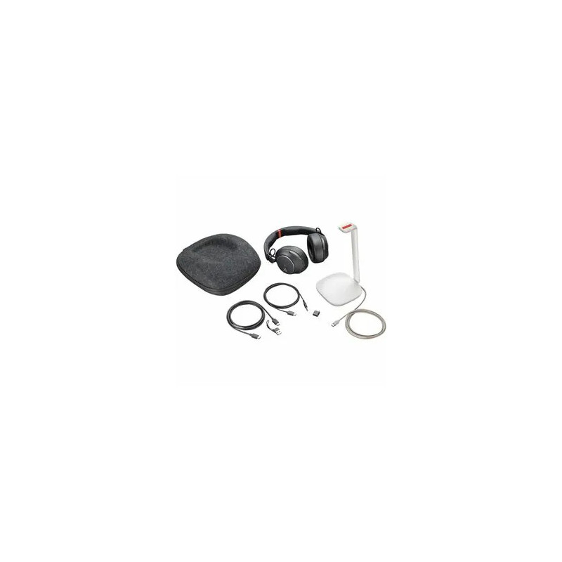 HP POLY VOYAGER SURROUND 85 MS USB-C/A ADAPTER / BLACK / BT700 USB-C WITH CHARGING STAND