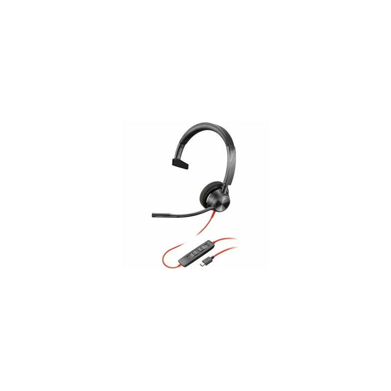 HP POLY BLACKWIRE 3310, UC, MONO USB-C CORDED HEADSET, INCLUDING USB-A ADAPTOR