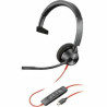 HP POLY BLACKWIRE 3310, UC, MONO USB-C CORDED HEADSET, INCLUDING USB-A ADAPTOR