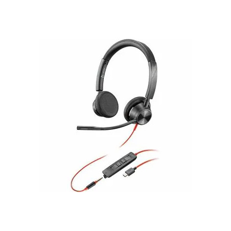HP POLY BLACKWIRE 3325 UC, STEREO , CORDED USB-C HEADSET, 3.5MM INC USB-A ADAPTOR