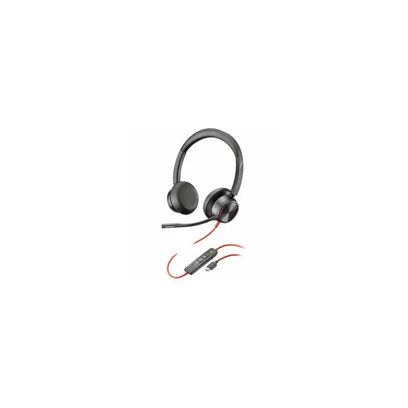 HP POLY BLACKWIRE 8225 MS , STEREO USB-C CORDED HEADSET , ANC , INC USB-A ADAPTOR