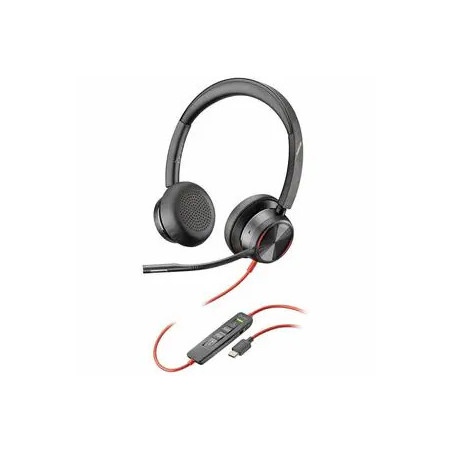 HP POLY BLACKWIRE 8225 MS , STEREO USB-C CORDED HEADSET , ANC , INC USB-A ADAPTOR