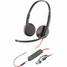 HP POLY BLACKWIRE C3225 UC STEREO USB-C CORDED HEADSET, 3.5MM & USB-C/A ADAPTOR