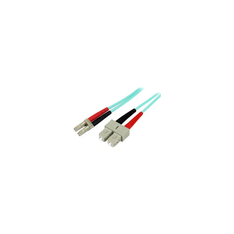 1M 10 GB AQUA FIBER PATCH CABLE LC/SC