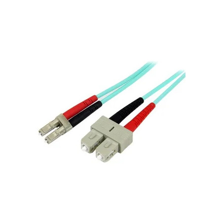 1M 10 GB AQUA FIBER PATCH CABLE LC/SC