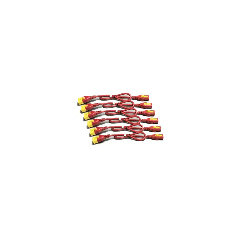 APC POWER CORD KIT (6 EA), LOCKING, C13 TO C14, 1.2M, RED