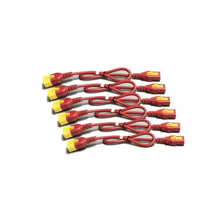APC POWER CORD KIT (6 EA), LOCKING, C13 TO C14, 1.2M, RED