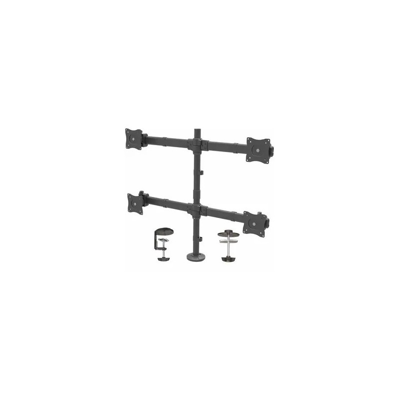 STARTECH QUAD MONITOR DESK MOUNT 27", 8KG, FULL MOTION, H/ADJ, VESA, BLACK, 5YR
