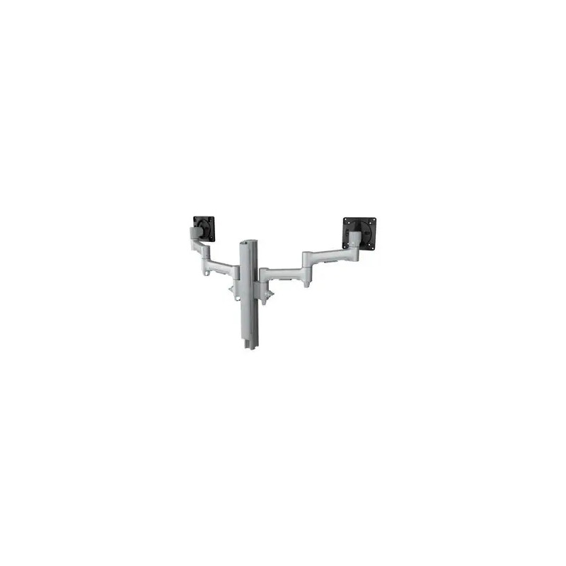 DUAL ARM MONITOR MOUNT H SILVER
