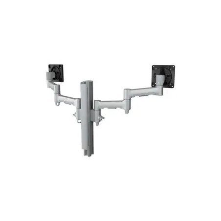 DUAL ARM MONITOR MOUNT H SILVER